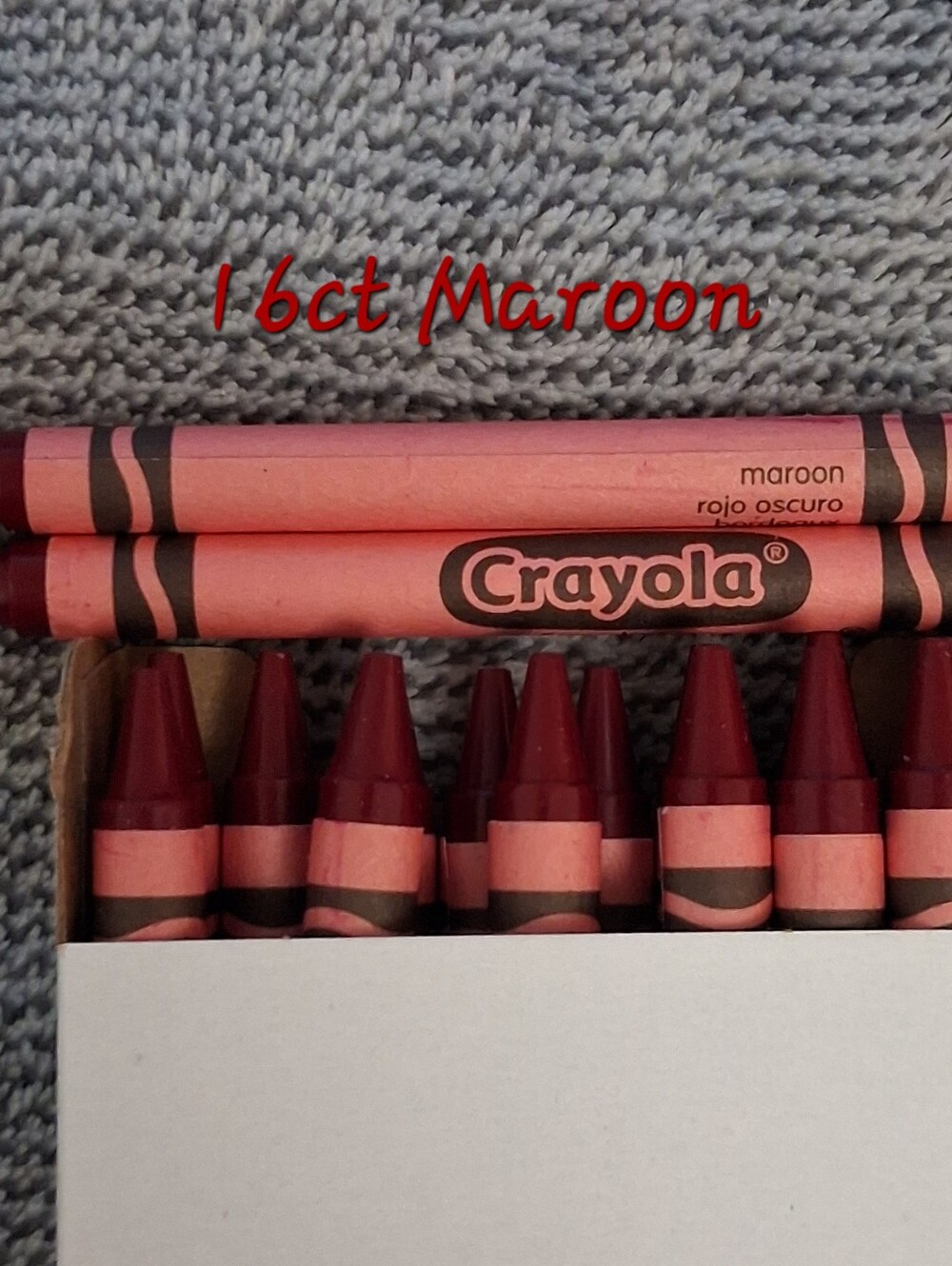 16ct Crayola Crayons (Maroon) Single Color Bulk Lot